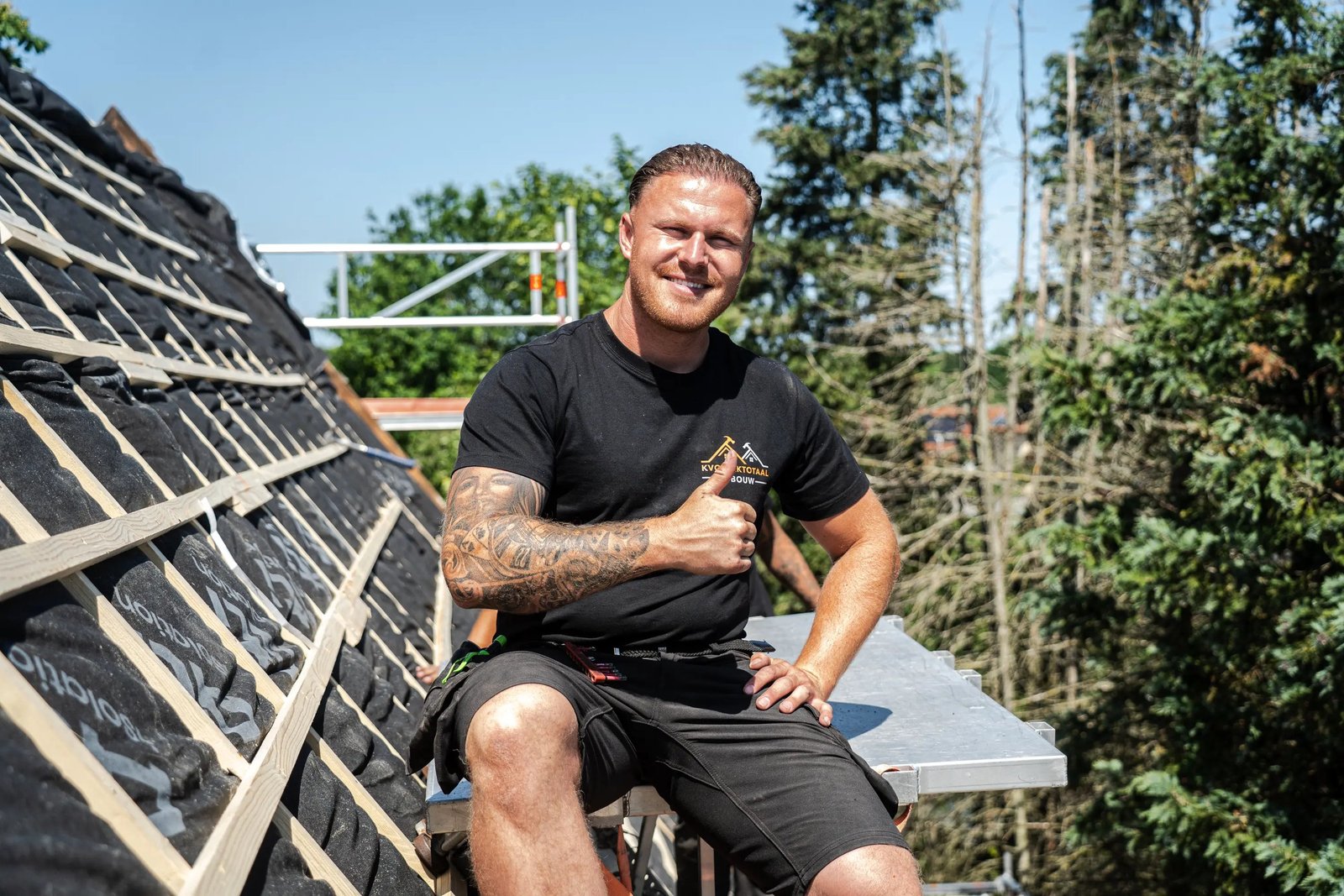 Even pauze op het dak